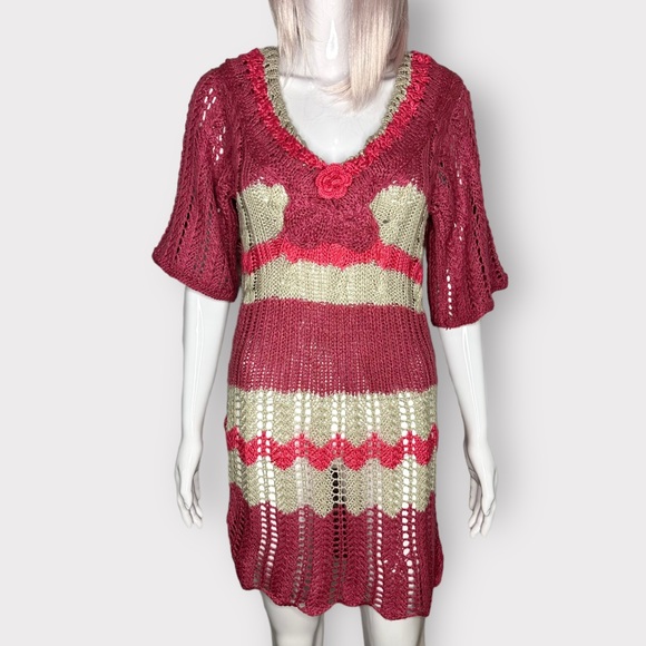 Vintage Pink Knit Dress - Picture 1 of 6